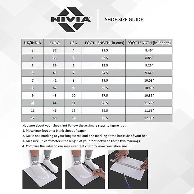 Nivia Storm Football Shoes | PVC Synthetic Leather | TPU sole | Lace-Fastening | Padded Footbed