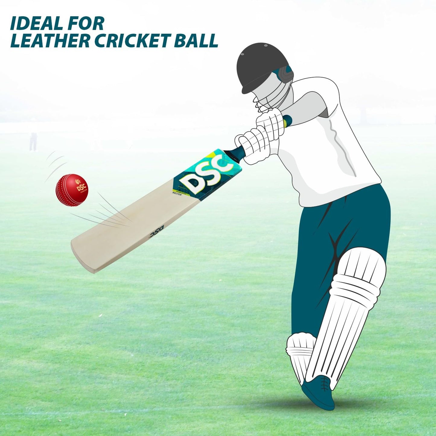 DSC Belter Wood Kashmir Willow Cricket Bat Short Handle Mens (Multicolour)