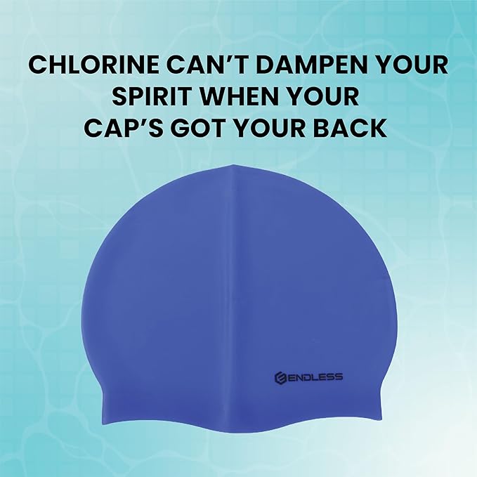 Endless EL1019 Classic Comfortable Plain Silicon Swimming Cap | Material : Silicon | Fully Elastic Waterproof Swimming Cap for Long and Short Hair with Thicker Edge | For Adults, Women and Men