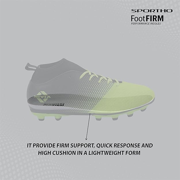 Nivia Ashtang Football Shoes | Synthetic Leather | PVC sole | Lace-Fastening | Padded Footbed