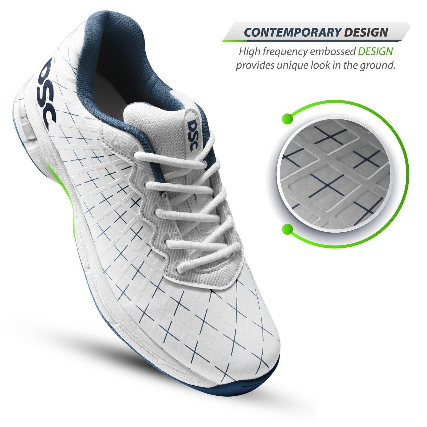 DSC biffer 22 cricket shoes white size 6,8,9,10,11 side