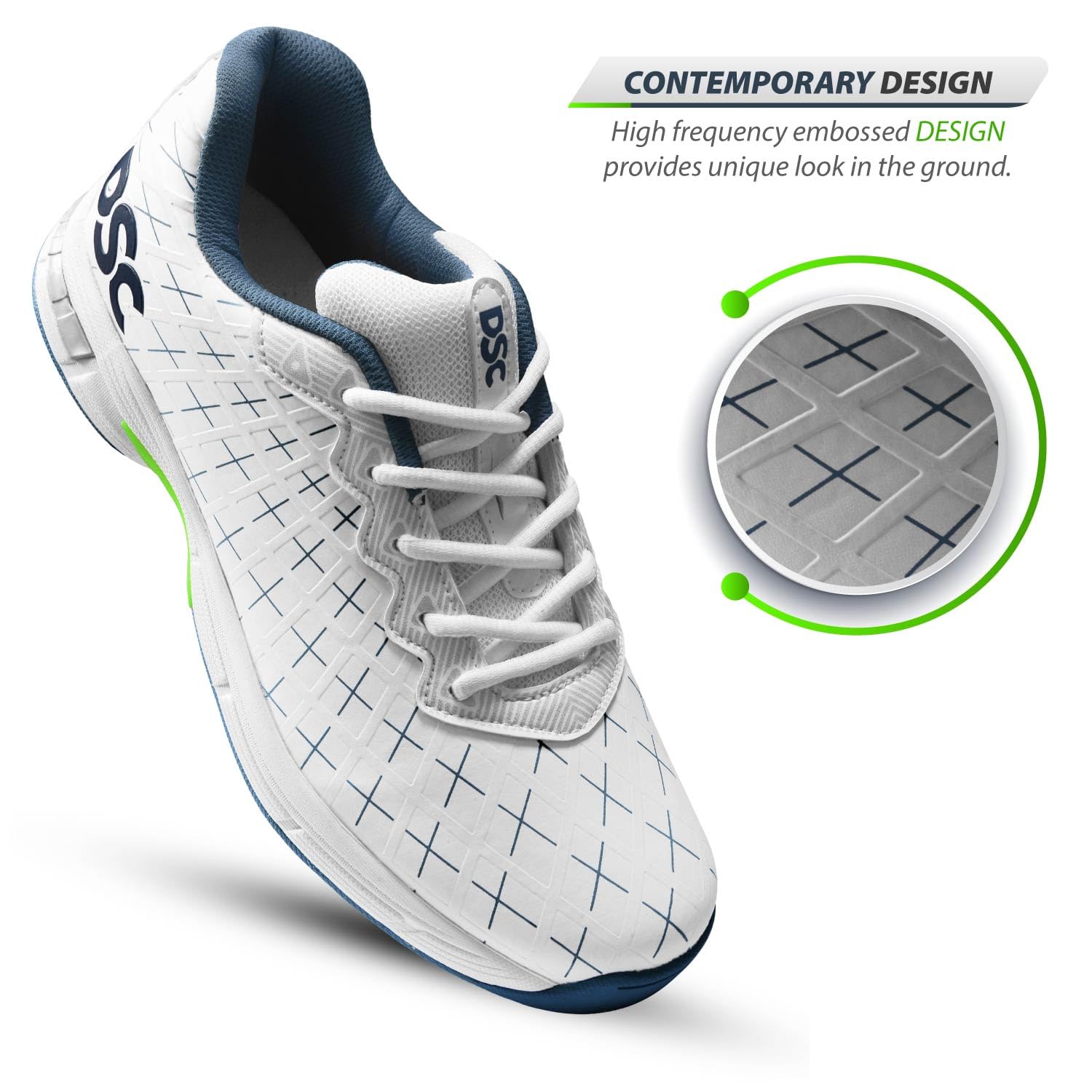 DSC biffer 22 cricket shoes white size 6,8,9,10,11 side