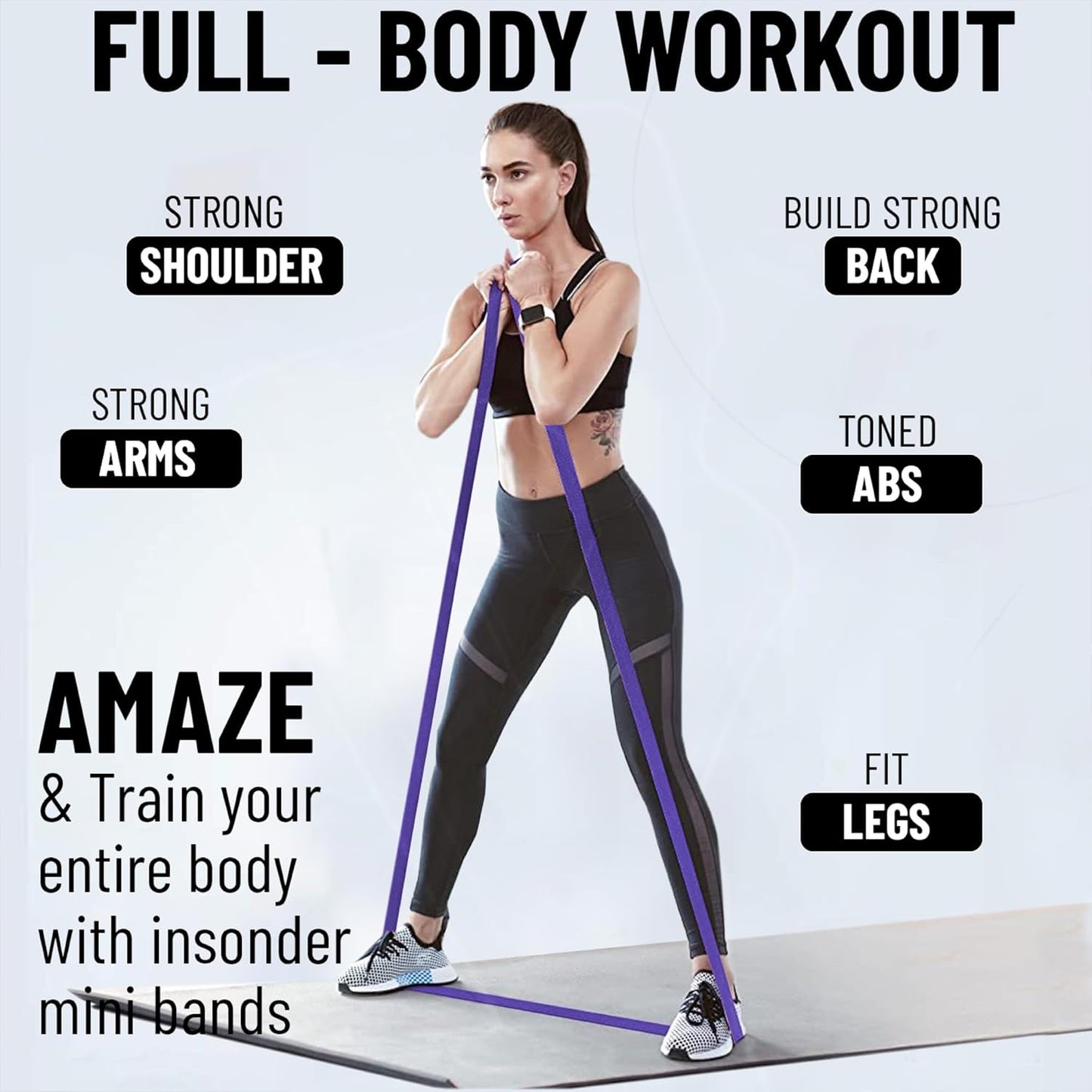 anythingbasic ab. Latex Resistance Band Exercise Band, Perfect for Mobility, Body Stretching, Powerlifting, Home Workout, Fitness Training Loop Bands for Men & Women