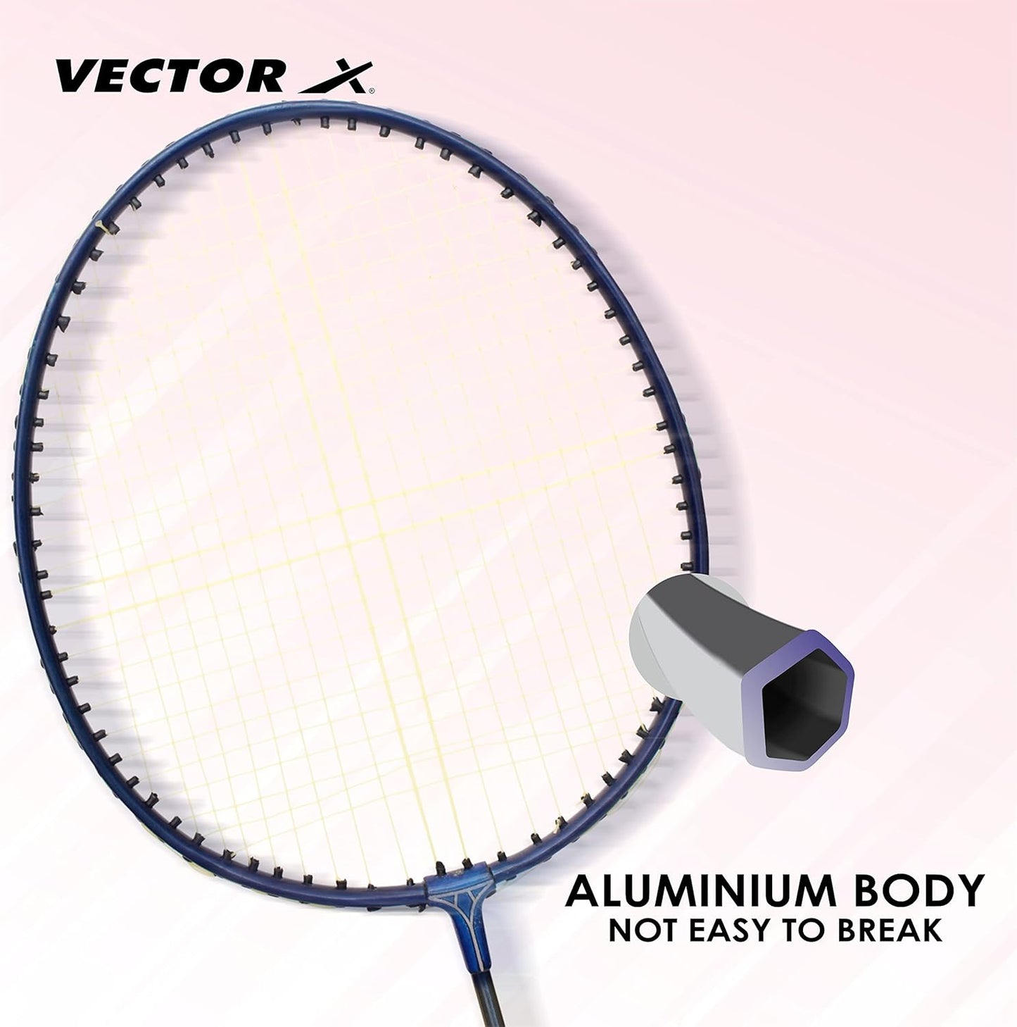 Vector X VXB-10 Aluminum Badminton Racket Pack of 3 Pieces Nylon Shuttles with Full-Cover Set (Maroon)