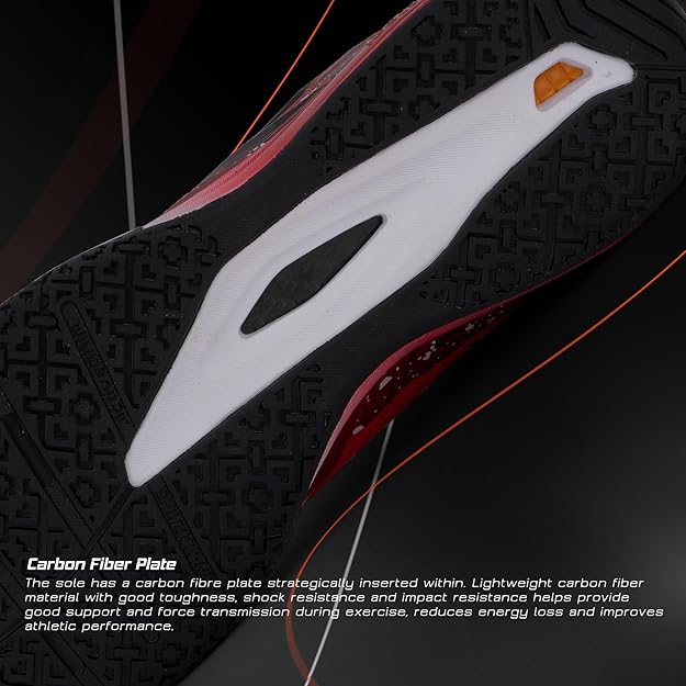 HUNDRED Beast Max Non-Marking Professional Badminton Shoes for Men | Material: Polyester/TPU | Suitable for Indoor Tennis/Squash/Table Tennis/Basketball & Padel