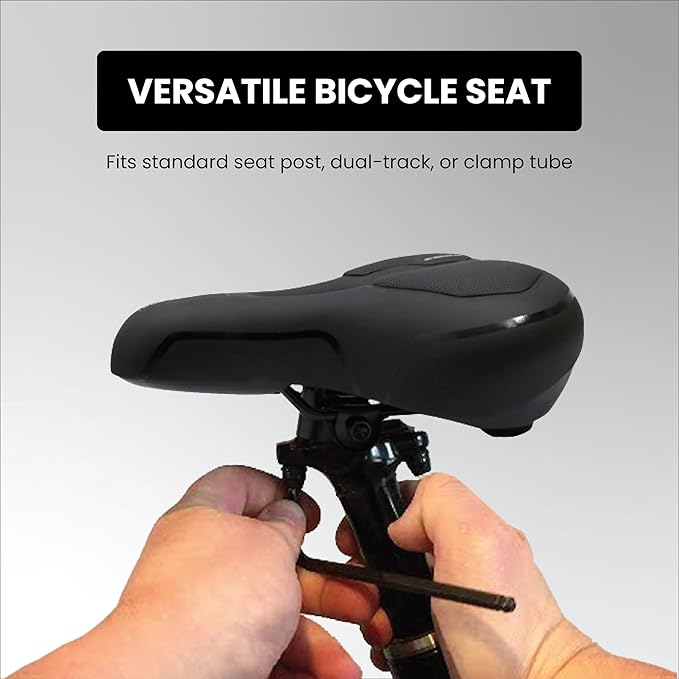 Endless Cycle Seat with Red Reflective Safety Strip | Black | Material : PU | Universal Memory Foam Seat with Breathable, Shock Absorbing and Waterproof Bike Saddle for All Type of Bikes