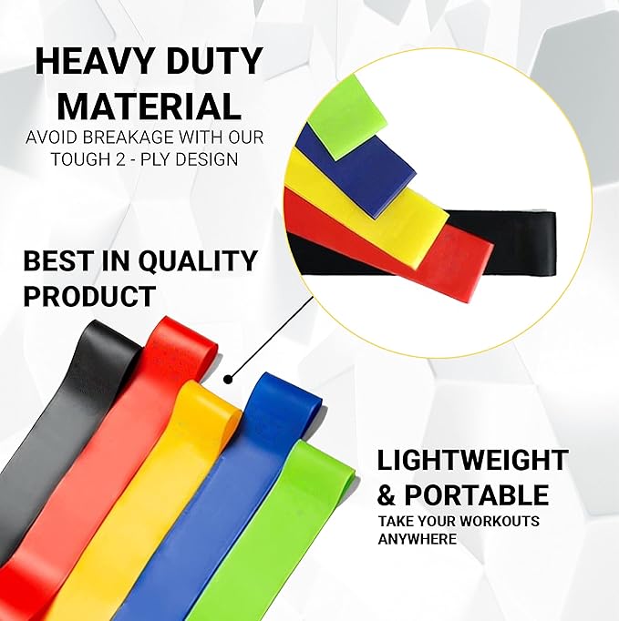 Non-slip resistance bands for stretching, yoga, and strength training