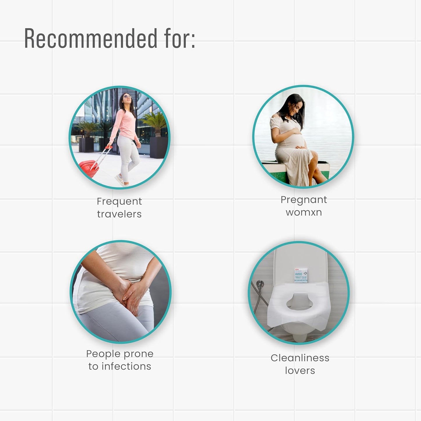 Peebuddy Disposable Paper Toilet Seat Covers (Pack of 40) | No Direct Contact with Unhygieneic Seats| Easy to Dispose| Nature Friendly| Must Have for Women