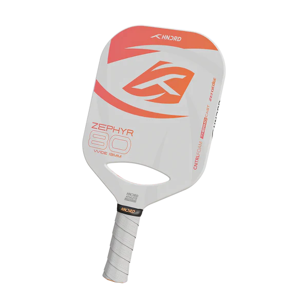 Hundred Zephyr 80 Xtend Pickleball Paddle Controlled play | Free bag included (White/Orange)