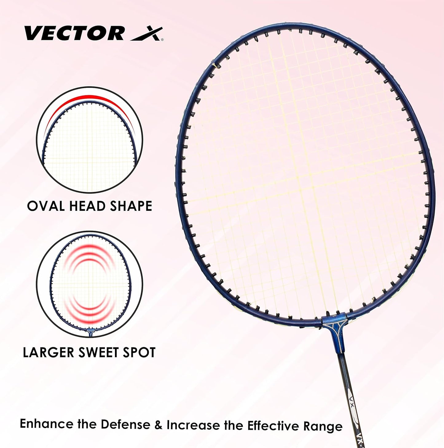 Vector X VXB-10 Aluminum Badminton Racket Pack of 3 Pieces Nylon Shuttles with Full-Cover Set (Maroon)