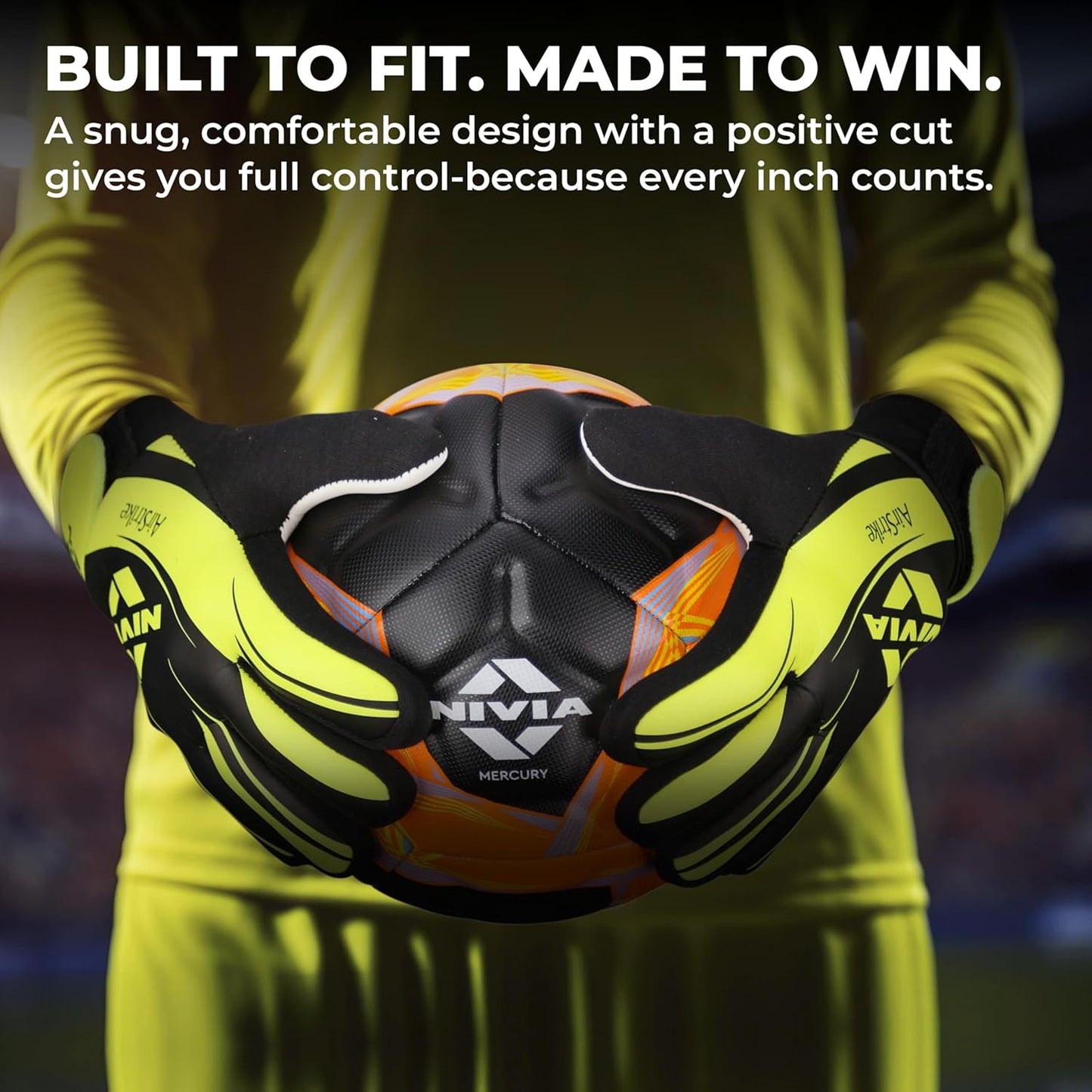 Nivia Air Strike Goalkeeper Gloves for Men&Women, for Football, for Soccer, goalkeeping Glove, Goalkeeper Gloves with Grip, Football Hand Gloves, Goalkeeper Gloves, Football Hand Glove(Black/Green)