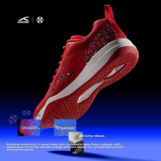 HUNDRED Blade Non-Marking Professional Badminton Shoes for Men | Material: TPU/Rubber | Suitable for Indoor Tennis/Squash/Table Tennis/Basketball & Padel