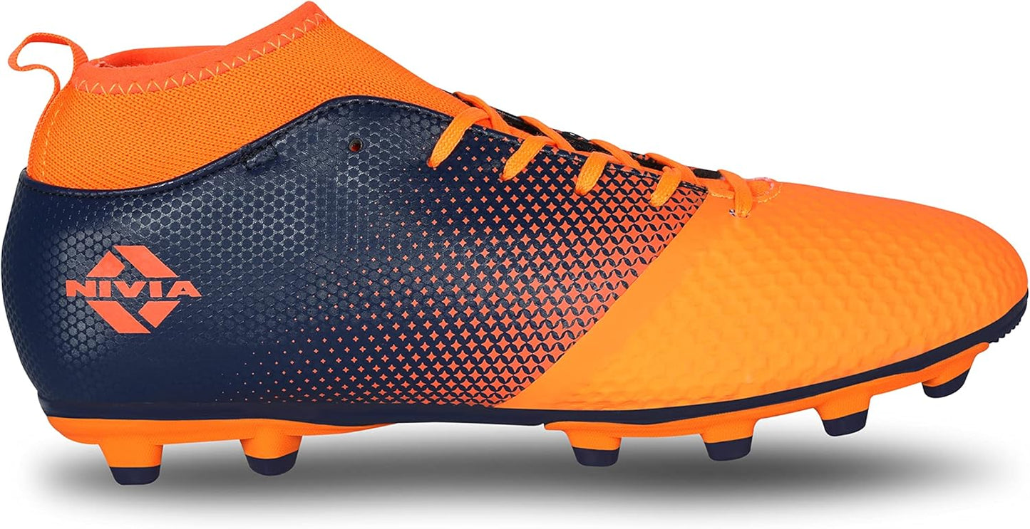 Nivia Ashtang Football Shoes | Synthetic Leather | PVC sole | Lace-Fastening | Padded Footbed