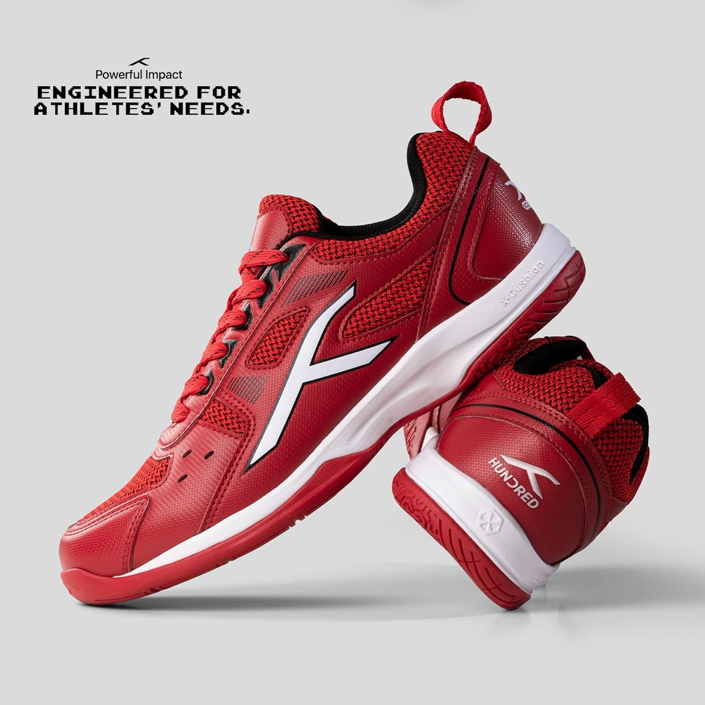 Hundred RAZE Badminton Shoe | Mens and Boys | Non-Marking Shoe | Court Shoe | For Badminton, Squash, Tennis Players | X-Cushion, Active Grip Sole, Toe Assist