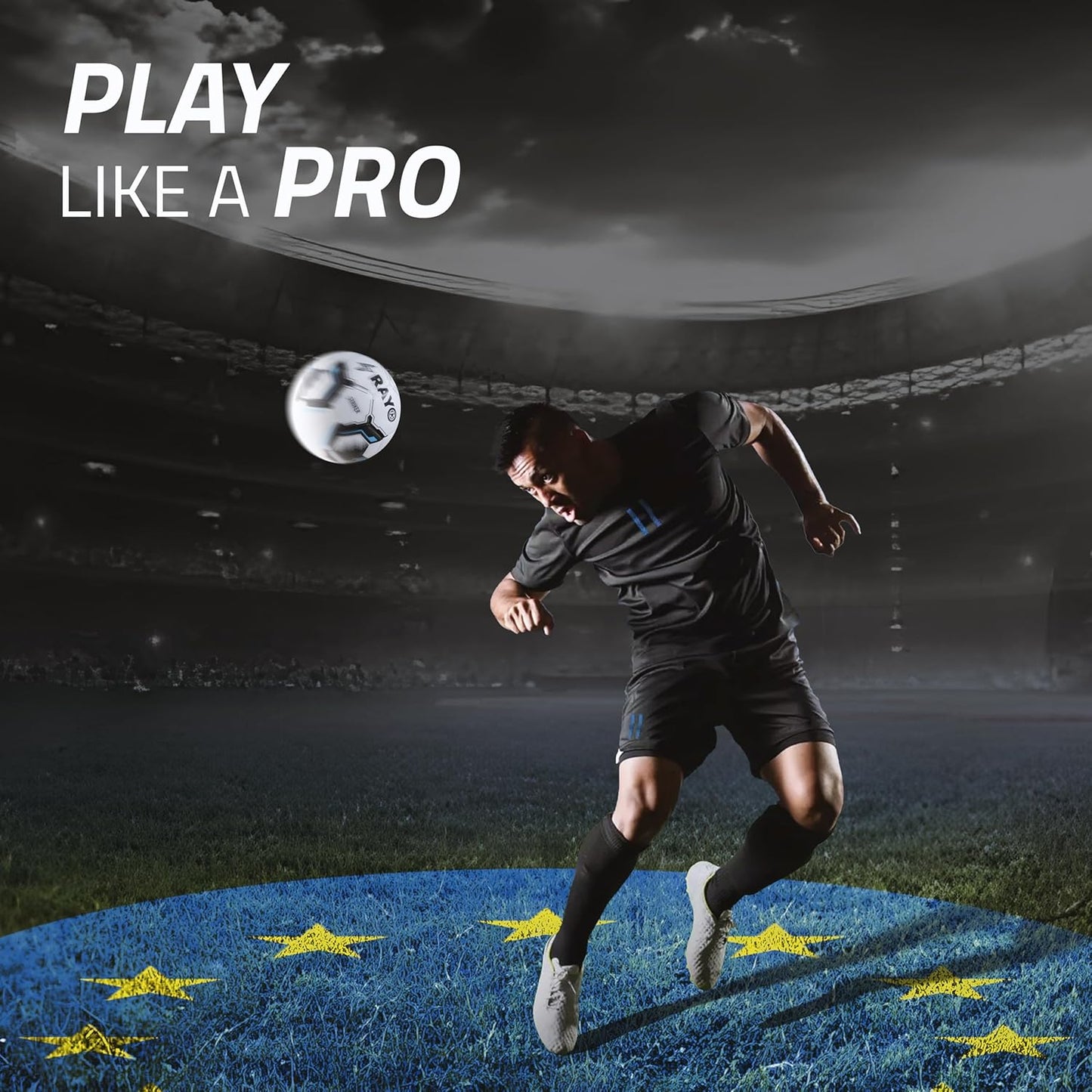 Rayo Striker 32 Panel Machine Stitched Football of Size 5 | Material: TPU | Multicoloured | for Training in Clubs, Leagues and Academies Level Professional Matches