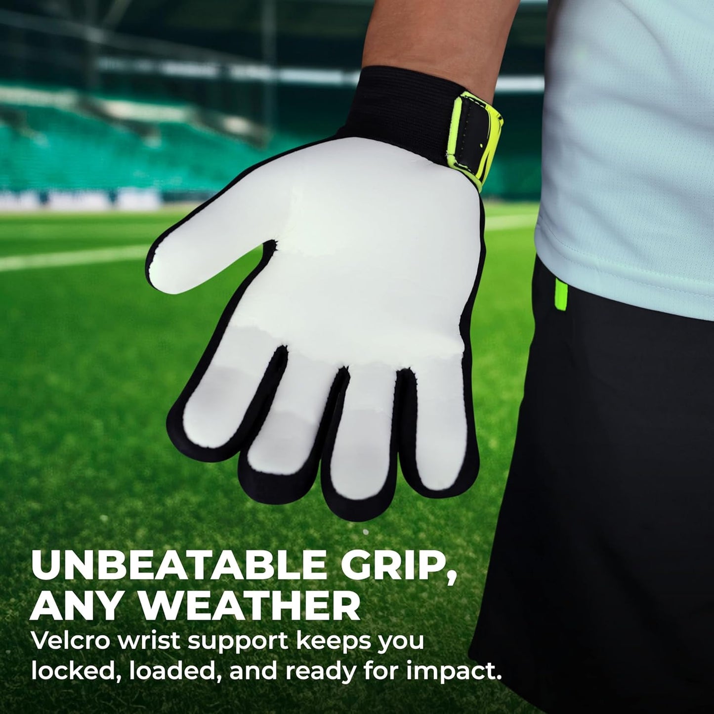 Nivia Air Strike Goalkeeper Gloves for Men&Women, for Football, for Soccer, goalkeeping Glove, Goalkeeper Gloves with Grip, Football Hand Gloves, Goalkeeper Gloves, Football Hand Glove(Black/Green)