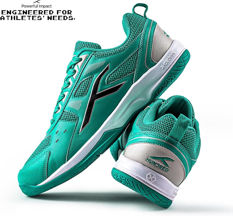 HUNDRED Raze Non-Marking Professional Badminton Shoes for Men | Suitable for Indoor Tennis/Squash/Table Tennis/Basketball & Padel