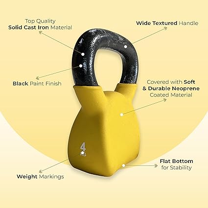 Vinyl-Coated Kettlebell for Full-Body Workouts and CrossFit Training