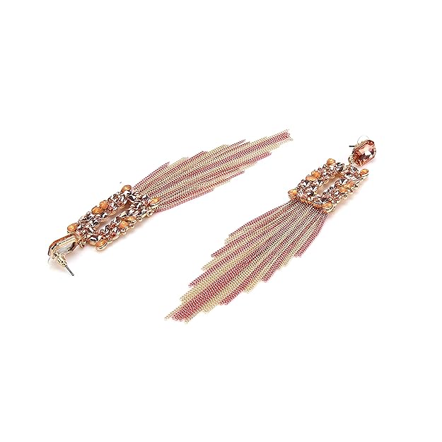 YouBella Jewellery Earings for women Crystal Tassel Handmade Earrings for Girls and Women, One Size, Crystal, No GemstoneYBEAR_32805