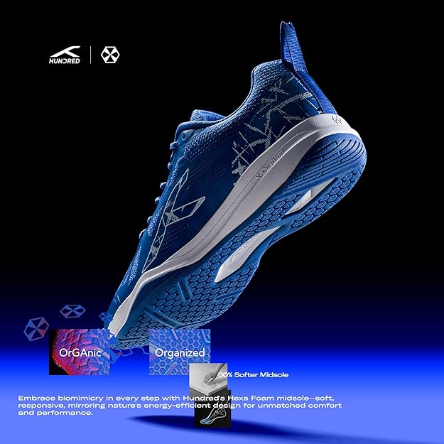 HUNDRED Blade Non-Marking Professional Badminton Shoes for Men | Material: TPU/Rubber | Suitable for Indoor Tennis/Squash/Table Tennis/Basketball & Padel