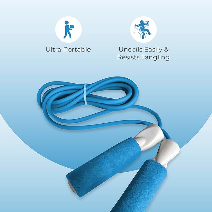 Lightweight skipping rope for home and gym use, perfect for weight loss and endurance training