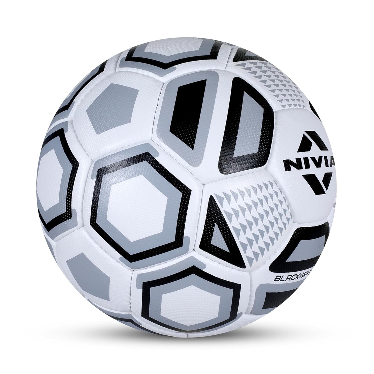Nivia 278 Rubber Football, Size 5 (Black/White) | 278
