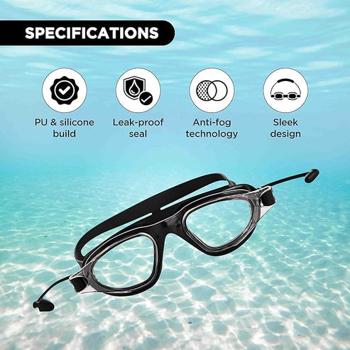 Endless EL1002 Stylish Swimming Goggle with Anti-Fog and UV Protection | Blue | Material : Silicon, Plastic | With Adjustable Strap and Ear Buds | Soft Silicon Gasket for Leak Proof | With Hard Case
