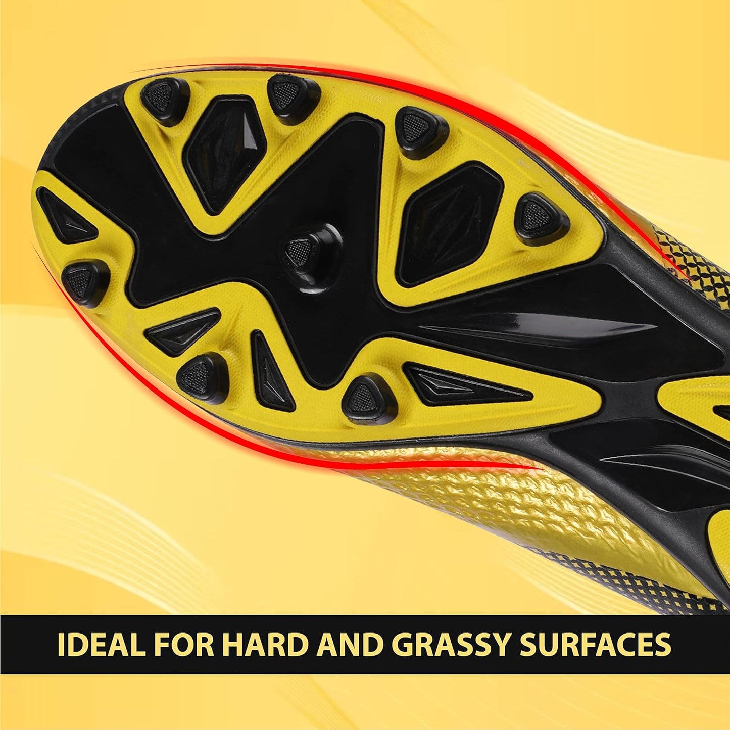 Nivia Ashtang Football Shoes | Synthetic Leather | PVC sole | Lace-Fastening | Padded Footbed