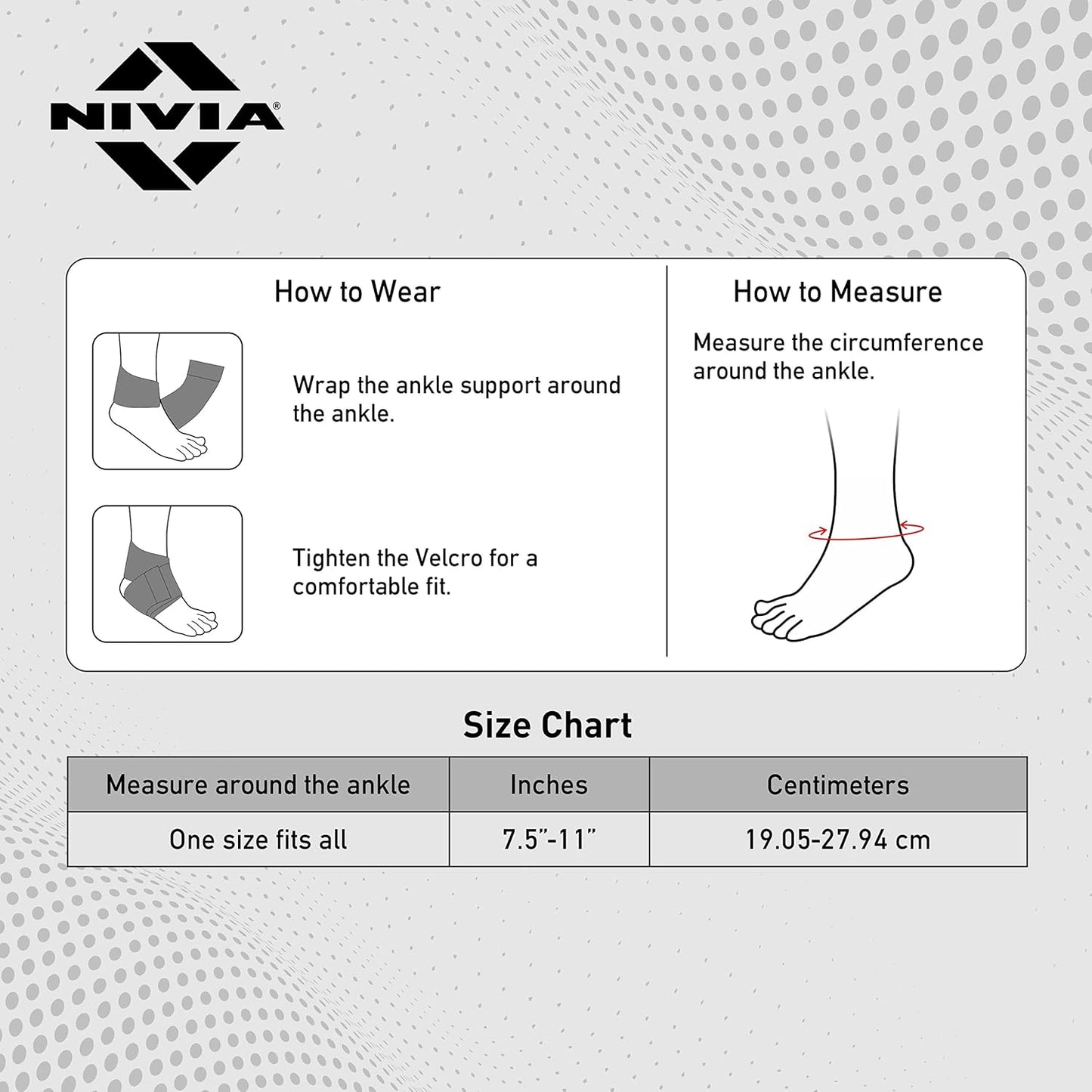 NIVIA Weight Lifting Ankle Support (Sky Blue, Free Size - Adjustable with Velcro) | Material - Neoprene | Pain Relief, Gym, Sports, Exercise, Workout, Cycling
