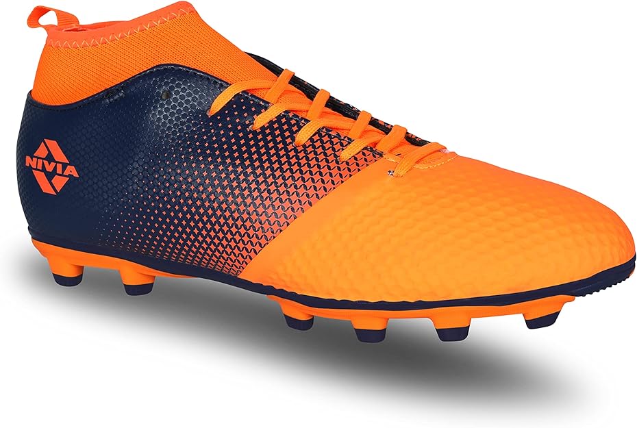 Nivia Ashtang Football Shoes | Synthetic Leather | PVC sole | Lace-Fastening | Padded Footbed