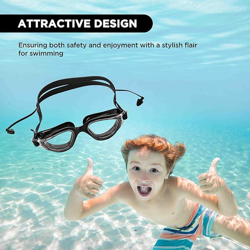 Endless EL1002 Stylish Swimming Goggle with Anti-Fog and UV Protection | Blue | Material : Silicon, Plastic | With Adjustable Strap and Ear Buds | Soft Silicon Gasket for Leak Proof | With Hard Case