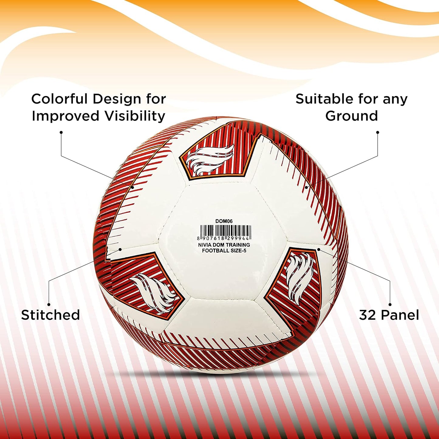 Nivia Training PU Football | Machine Stitched | 32 Panel | TPU top Layer | Soccer Ball | Butyl Bladder Core