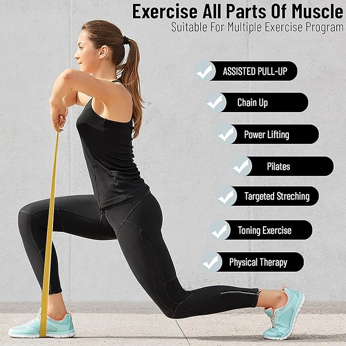 anythingbasic ab. Latex Resistance Band Exercise Band, Perfect for Mobility, Body Stretching, Powerlifting, Home Workout, Fitness Training Loop Bands for Men & Women