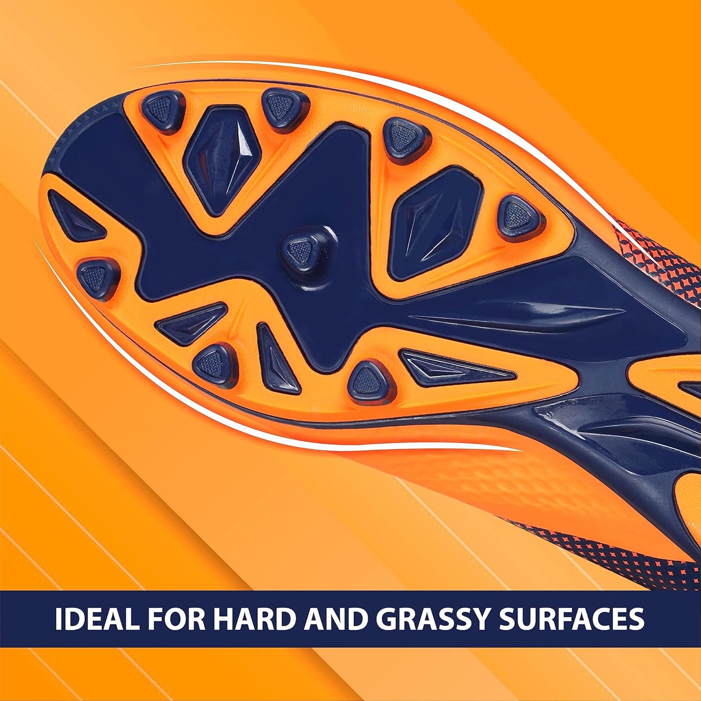 Nivia Ashtang Football Shoes | Synthetic Leather | PVC sole | Lace-Fastening | Padded Footbed