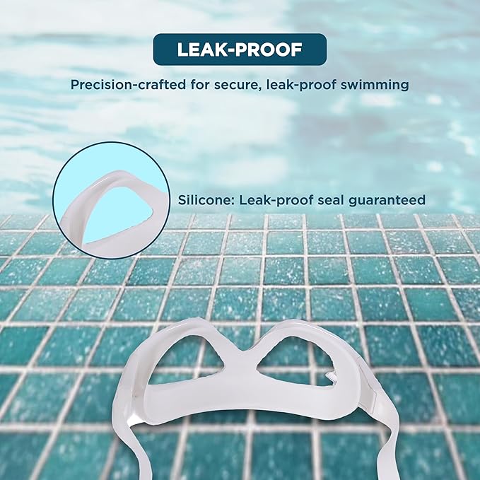Racing swimming goggles with low-profile lenses for reduced drag
