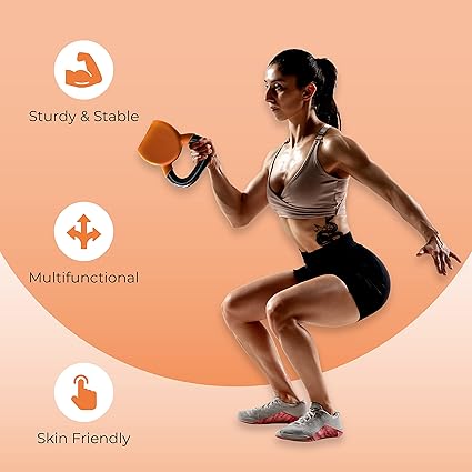 Cast iron orange kettlebell for weightlifting and resistance workouts