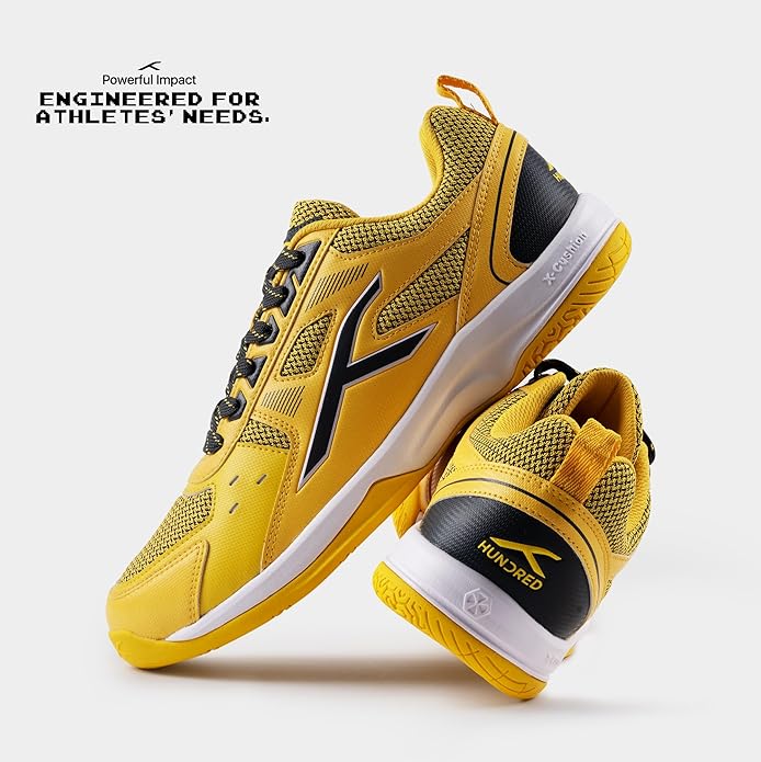 HUNDRED Raze Non-Marking Professional Badminton Shoes for Men | Suitable for Indoor Tennis/Squash/Table Tennis/Basketball & Padel