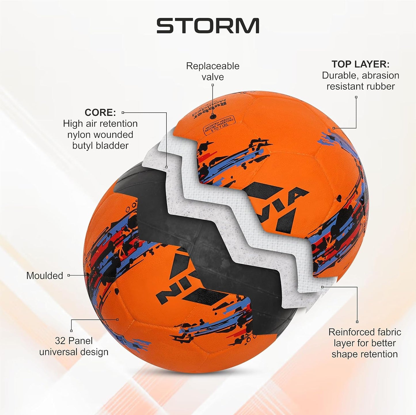 Nivia Storm Football, Size 5 (Orange) | 354OR