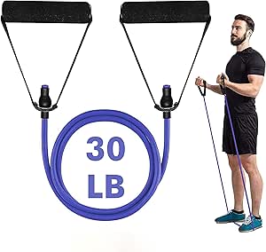 Ab. Light Resistance Level Toning Tube of 10LB with Foam Handles | Material : Natural Rubber | For Exercise & Stretching | Home & Gym Resistance Band for Men & Women
