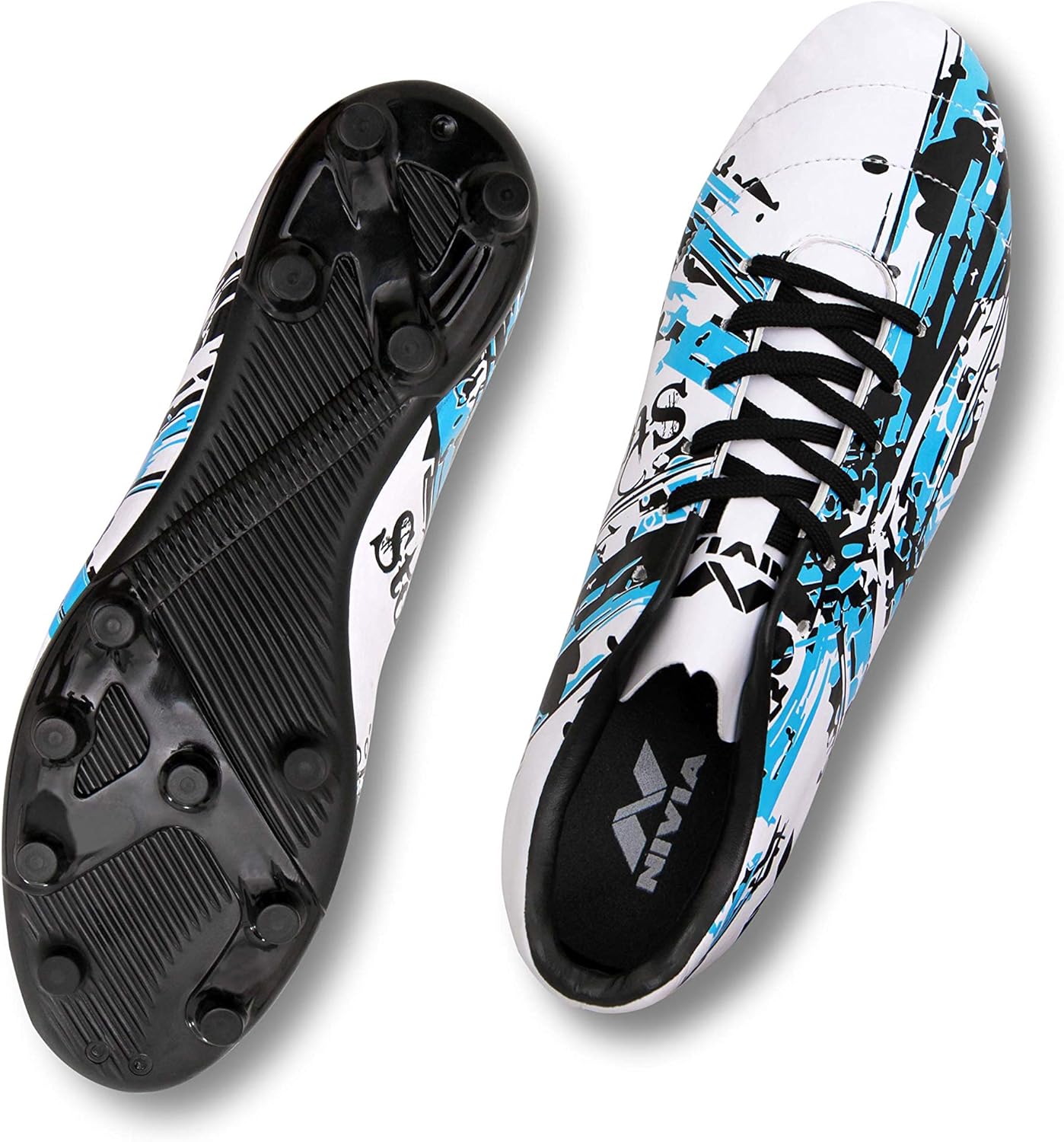 Nivia Storm Football Shoes | PVC Synthetic Leather | TPU sole | Lace-Fastening | Padded Footbed