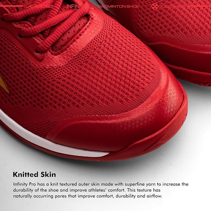 HUNDRED Infinity Pro Non-Marking Professional Badminton Shoe for Men | Material: Polyester/Mesh | Suitable for Indoor Tennis/Squash/Table Tennis/Basketball & Padel