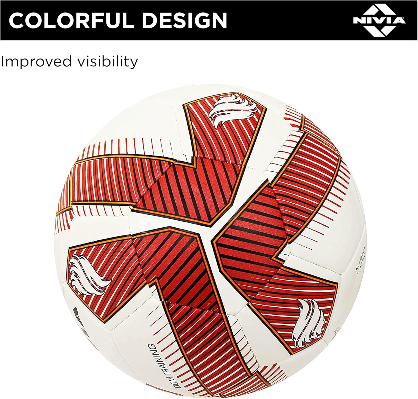 Nivia Training PU Football | Machine Stitched | 32 Panel | TPU top Layer | Soccer Ball | Butyl Bladder Core