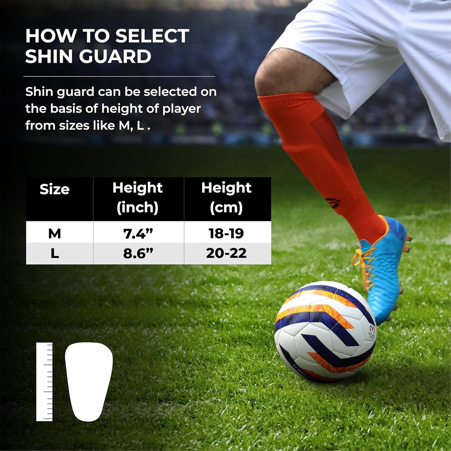 Nivia Classic Shin Guards with Sleeves for Youth and Adults (Medium) | for Football Games Matches, Training, Basketball, Baseball, Cycling | Light Weight & Breathable with Lycra Sleeves