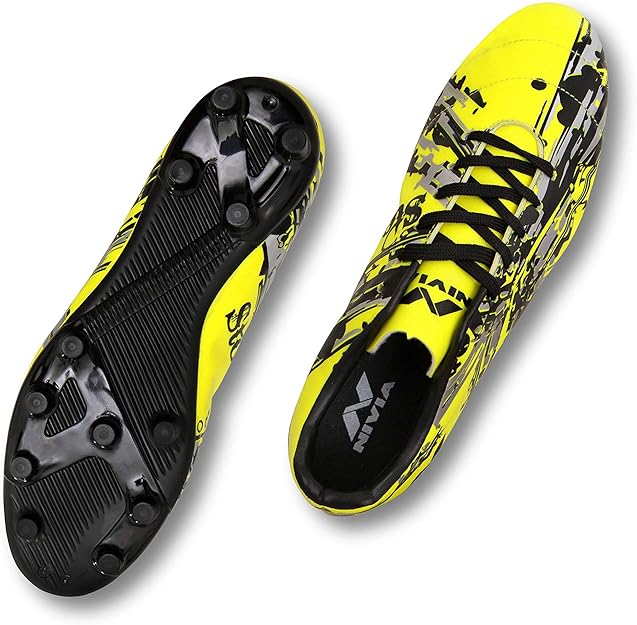 Nivia Storm Football Shoes | PVC Synthetic Leather | TPU sole | Lace-Fastening | Padded Footbed