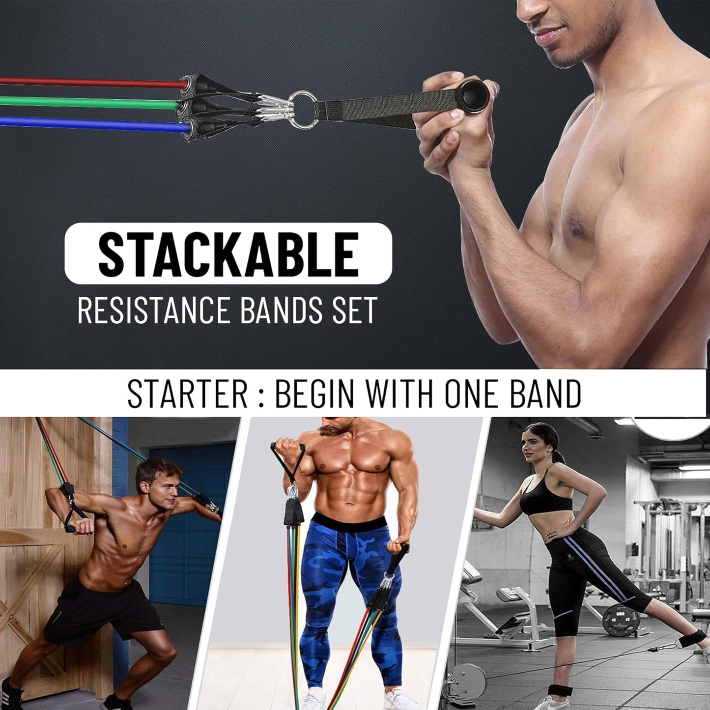 anythingbasic ab. Expander Tube Set Resistance Bands Set with Handles, Door Anchor, Ankle Straps Long Latex Tubes Premium Heavy Duty Expander Cords Men Women
