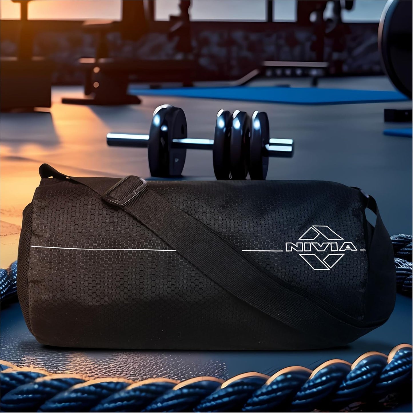 Nivia Basic Duffle Bag | Polyester (Black, 12 Litre) Gym Bags | Adjustable Shoulder Bag | Fitness Bag | Carry Bags | Sports & Travel Bag | Sports Kit Bag | Men & Women