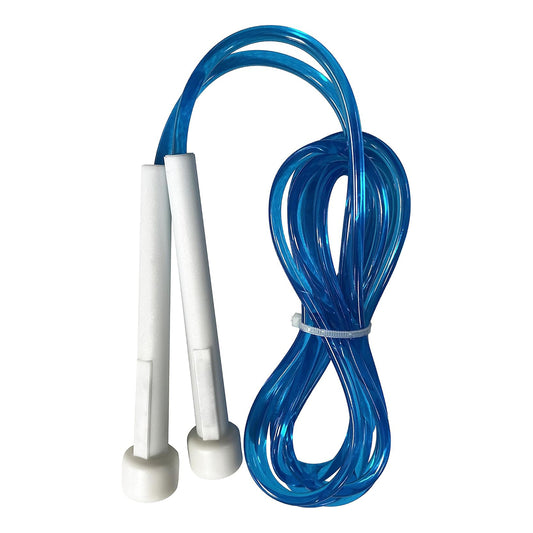 Blue compact speed rope by Ab, ideal for cardio and boxing workouts