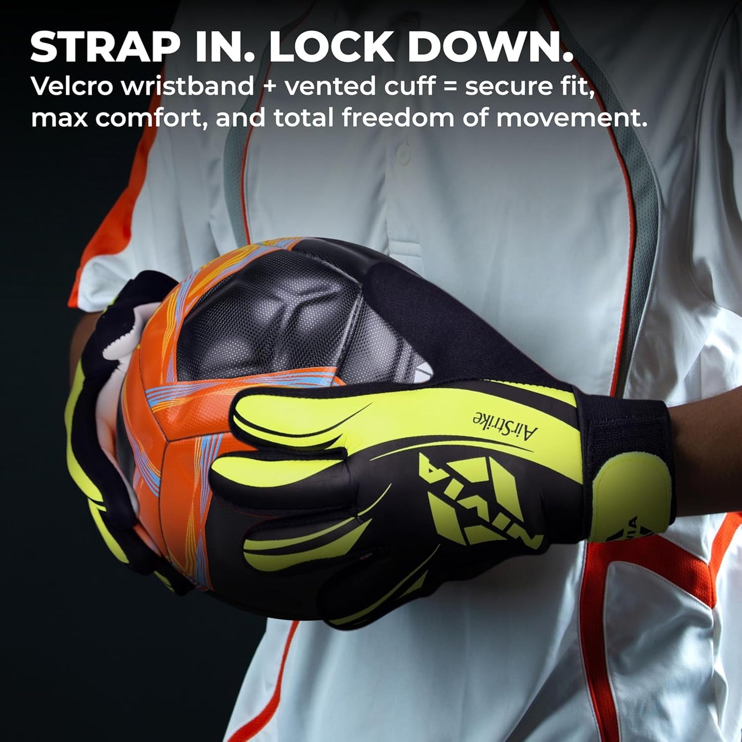 Nivia Air Strike Goalkeeper Gloves for Men&Women, for Football, for Soccer, goalkeeping Glove, Goalkeeper Gloves with Grip, Football Hand Gloves, Goalkeeper Gloves, Football Hand Glove(Black/Green)
