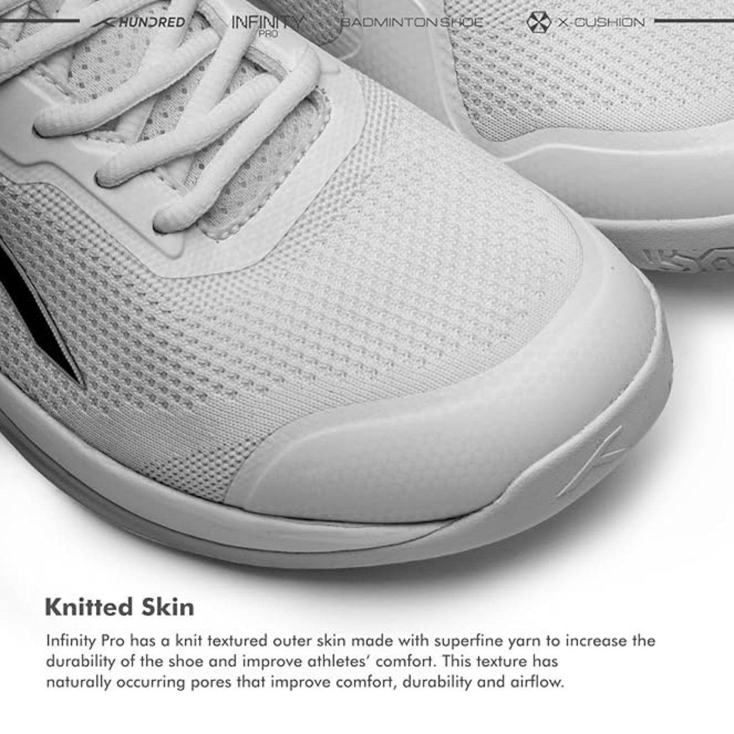 HUNDRED Infinity Pro Non-Marking Professional Badminton Shoe for Men | Material: Polyester/Mesh | Suitable for Indoor Tennis/Squash/Table Tennis/Basketball & Padel