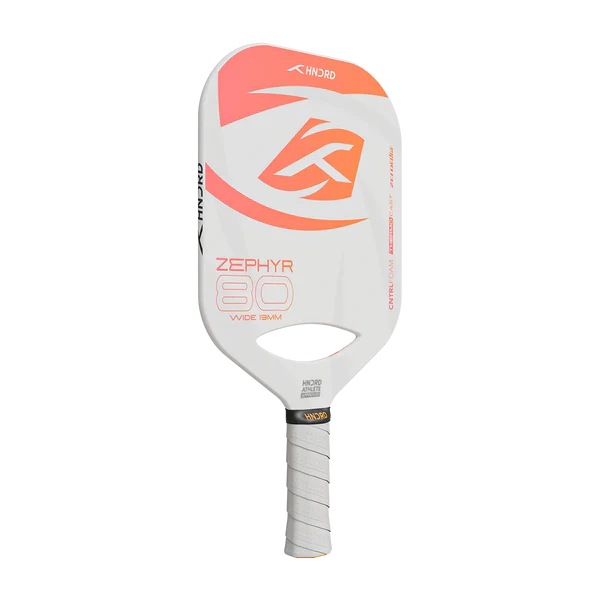 Hundred Zephyr 80 Xtend Pickleball Paddle Controlled play | Free bag included (White/Orange)